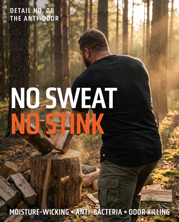EARTH’S LIFETIME TEE: HEMP. BAMBOO. NO PFAS. GRIPS ARMS. HIDES GUT.